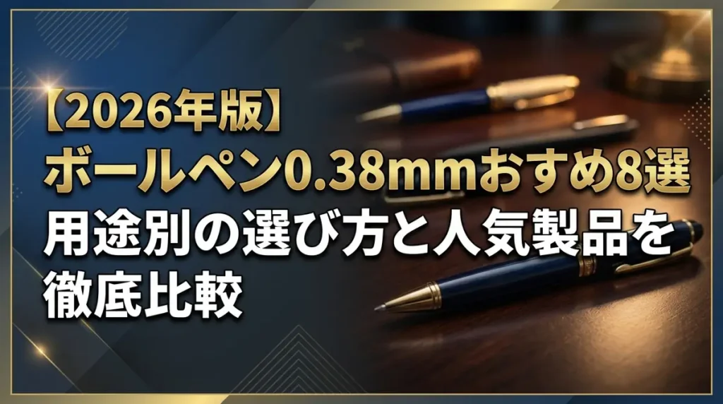 【2026年版】ボールペン0.38mmおすすめ8選｜用途別の選び方と人気製品を徹底比較
