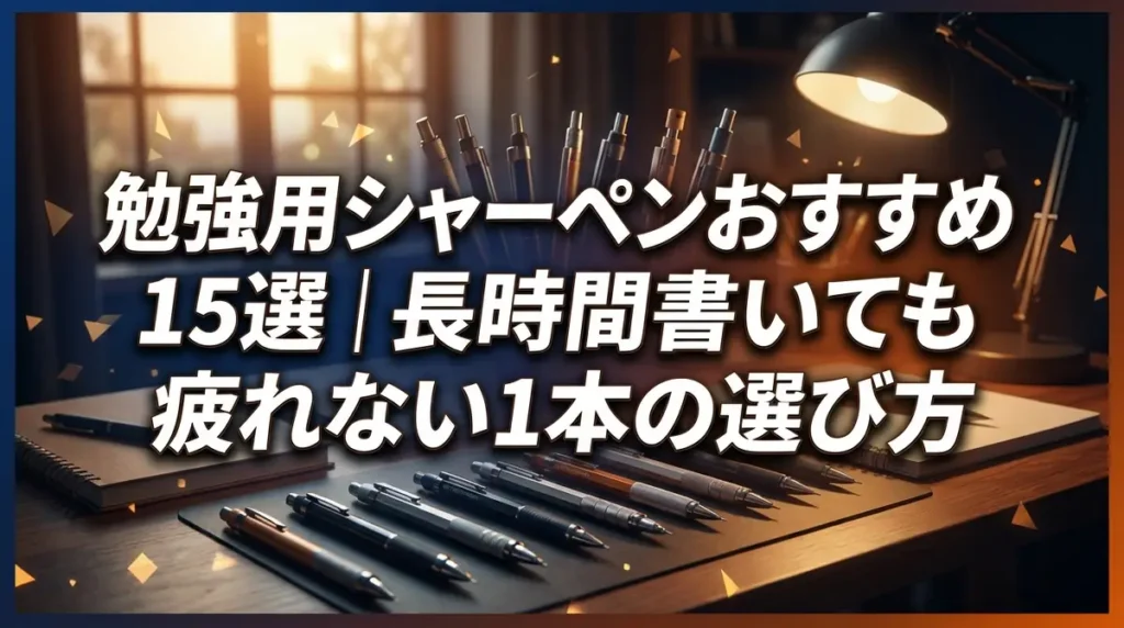 勉強用シャーペンおすすめ15選｜長時間書いても疲れない1本の選び方