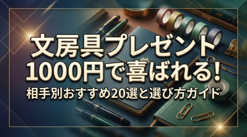文房具プレゼント1000円で喜ばれる！相手別おすすめ20選と選び方ガイド